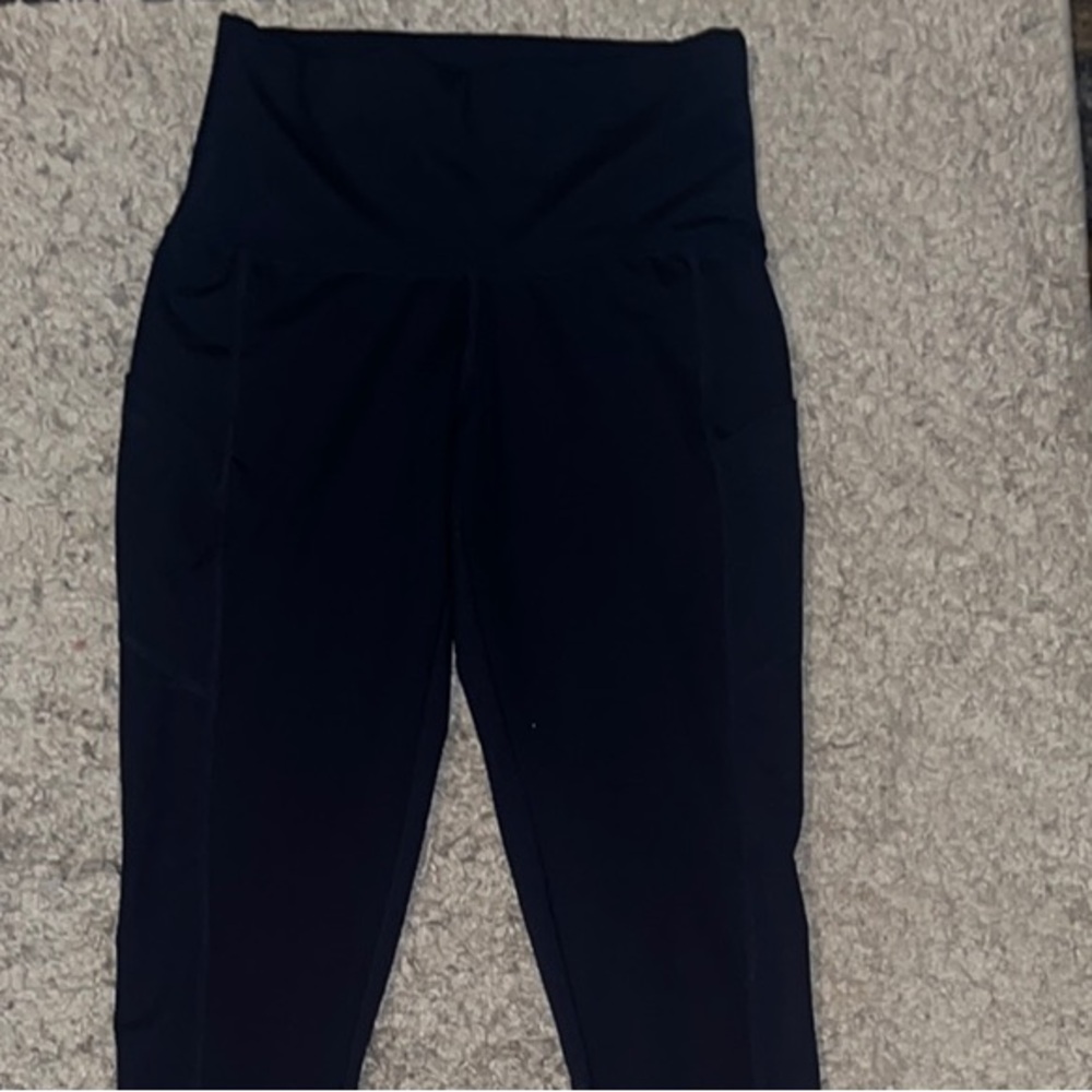 Chic Dark Blue High-Rise Leggings